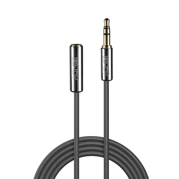 Jack-forlængerkabel (3,5 mm) LINDY 35327 1 m Sort Antracit