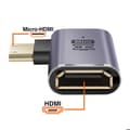 Miniatyrbild 4 av 5: HDMI-femelle till Mini HDMI-hane 8K UHD vinklad till höger LinQ Grå