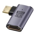 Miniatyrbild 1 av 5: HDMI-femelle till Mini HDMI-hane 8K UHD vinklad till höger LinQ Grå