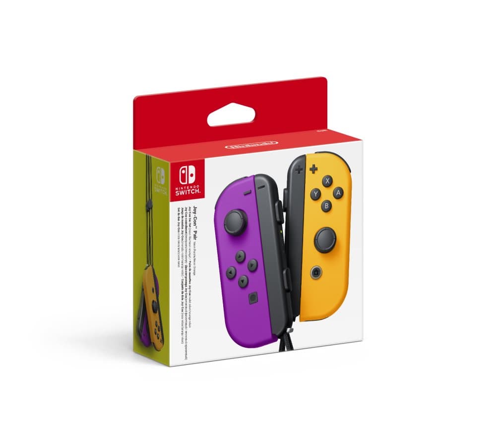 Nintendo Switch JoyCon Controller Pair Neon Purple (L) Neon Orange (R) (Nintendo Switch) CDON