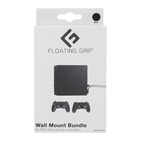 Floating Grip Playstation 4 Slim and Controller Wall Mount - Bundle (Black) (PlayStation 4)