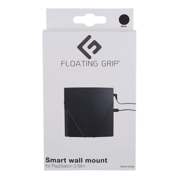 PS3 Slim wall mount by FLOATING GRIP, Black (PlayStation 3)