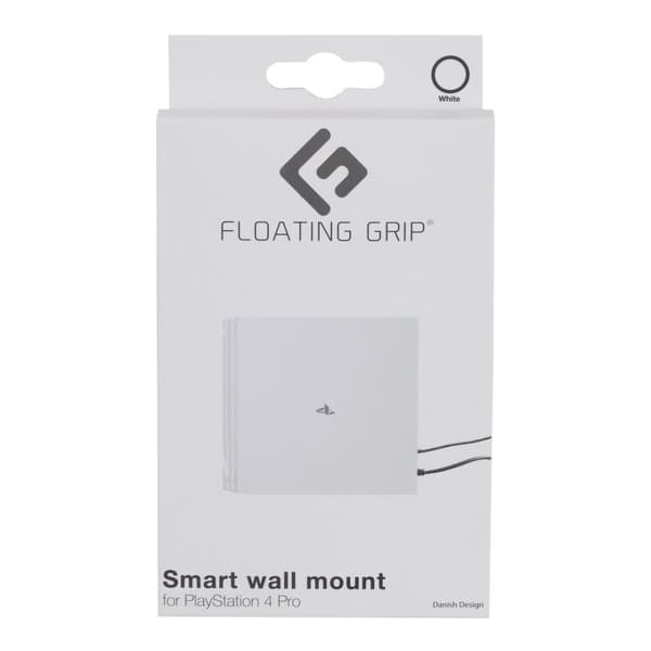 PS4 Pro wall mount by FLOATING GRIP, White (PlayStation 4)