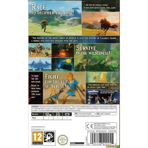 Nintendo Switch The Legend Of Zelda Breath Of The Wild Rød PAL