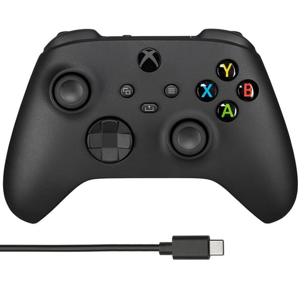 Microsoft Trådlös Handkontroll Med Usb-c-kabel Xbox One Svart