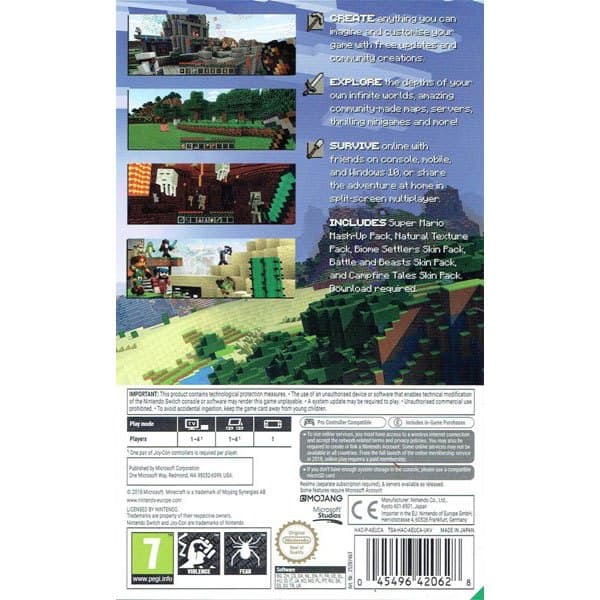 Nintendo Switch Minecraft Flerfärgad PAL