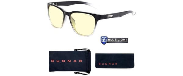 GUNNAR kancelářske/herní brýle BERKELEY ONYX/FADE * jantárová skla * BLF 65 * GUNNAR focus