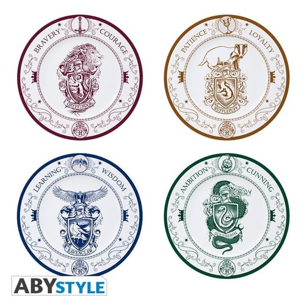 ABYSTYLE HARRY POTTER Set of 4 PlatesHogwarts Houses