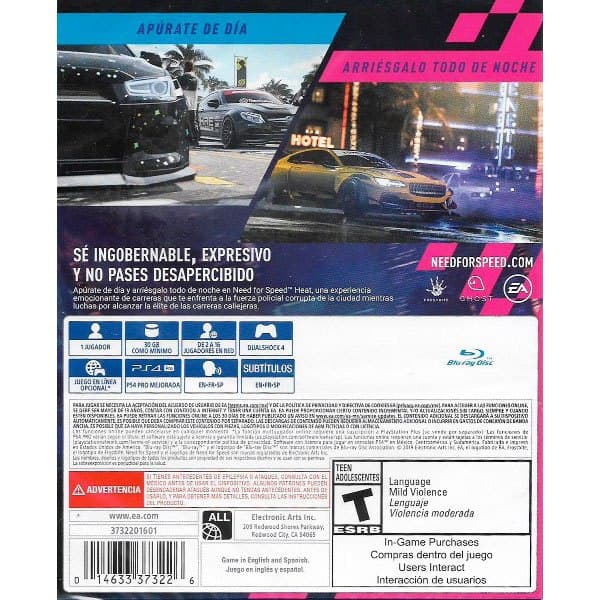 Electronic Arts Ps4 Need For Speed Heat Monivärinen PAL