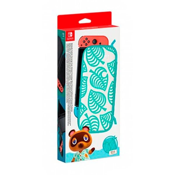 Nintendo Switch Animal Crossing Skärmskydd + Fodral Grönt PAL