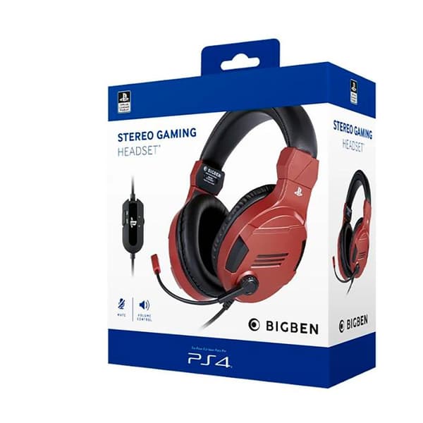 Nacon Bigben Ps4 V3 Gaming Headset Rød