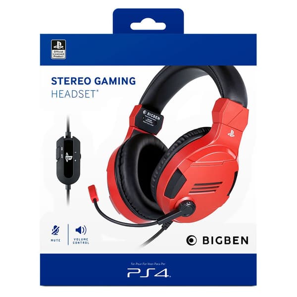 Nacon Bigben Ps4 V3 Gaming Headset Rød