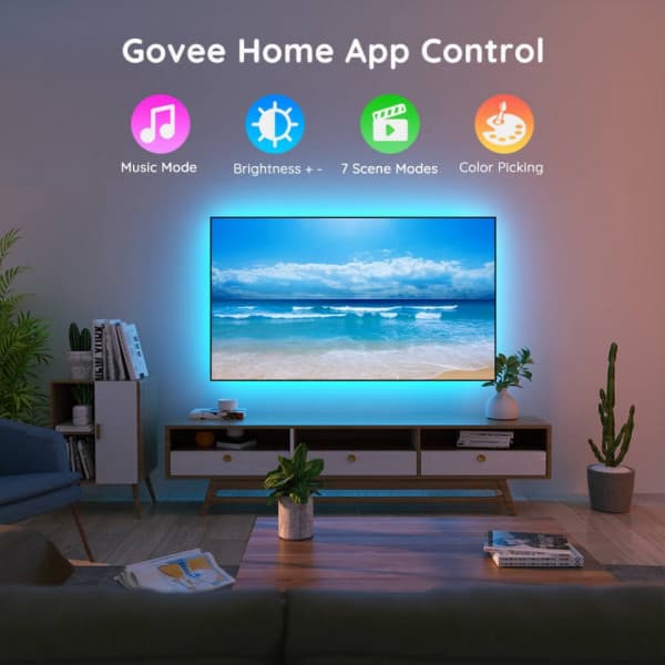 Govee RGB Bluetooth Backlight -älykäs LED-valonauha, 46” - 50” televisiolle