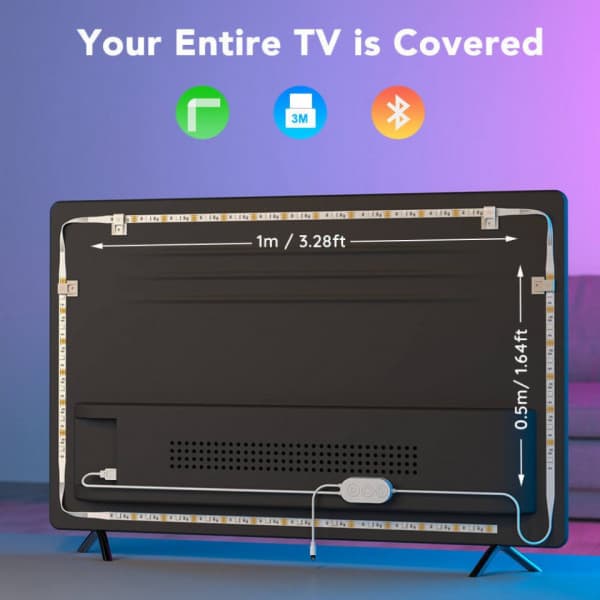Govee RGB Bluetooth Backlight -älykäs LED-valonauha, 46” - 50” televisiolle