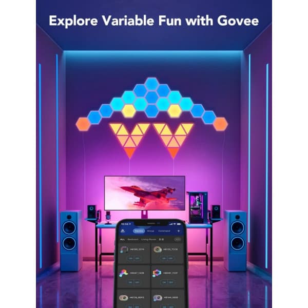 Govee Glide Hexa Light Panels -valopaneelit, 5 kpl