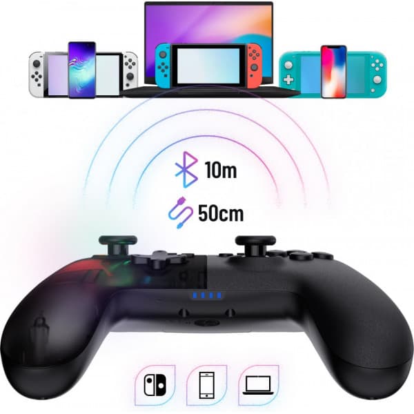 Oniverse OniPad Blackstar - trådløs spillekontrol, sort, Switch