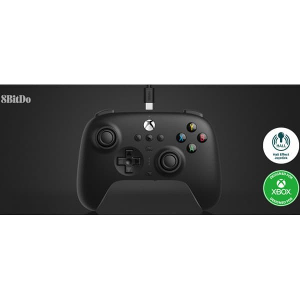8BitDo Ultimate Wired Controller - Hall Edition -langallinen peliohjain, musta, Xbox / PC