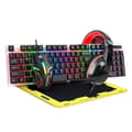 Miniatyrbilde 2 av 3: Gaming-sett med LED-tastatur, hodesett, mus og musematte