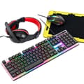 Miniatyrbilde 1 av 3: Gaming-sett med LED-tastatur, hodesett, mus og musematte