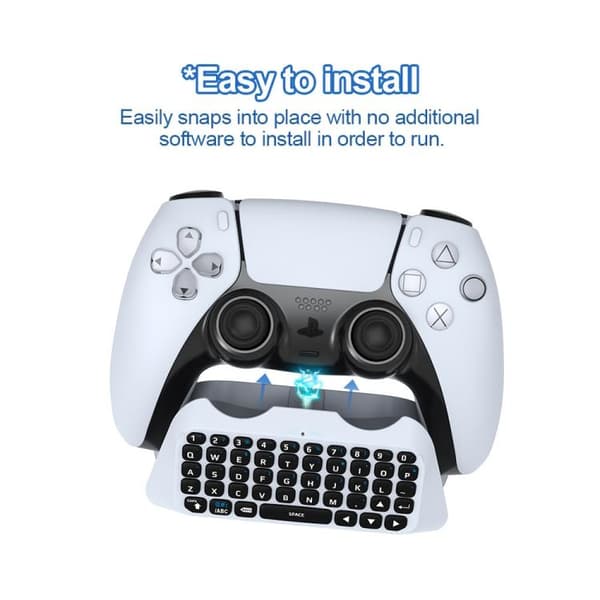 Trådløst tastatur for PS5-kontroller med innebygd høyttaler - Grå