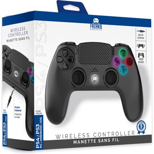 Freeks and Geeks trådlös spelkontroll, PS4, svart