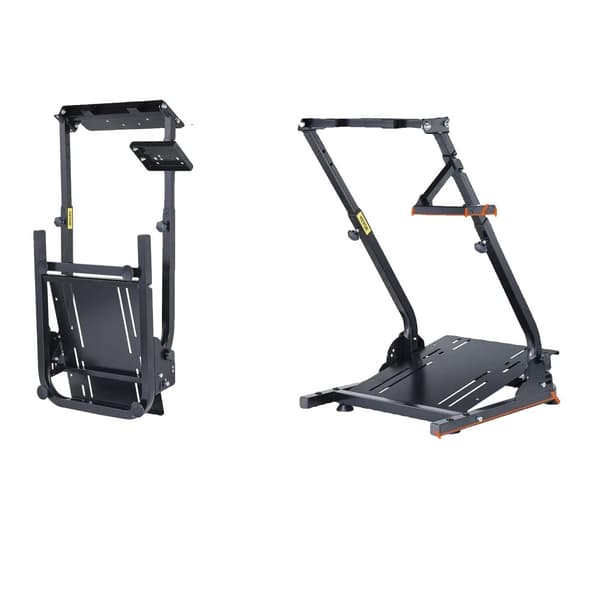 Racerkonsol, Justerbar højde 27"-31,5", Kompatibel med Logitech og Thrustmaster,Racing hjulstativ