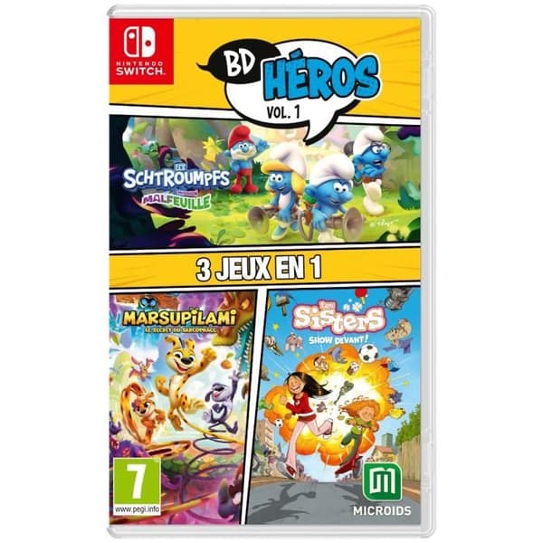 Pakke Comics Heros Vol.1: Smølfernes Mission Malfeuille Sisters 1 Marsupilami - Nintendo Switch-spil