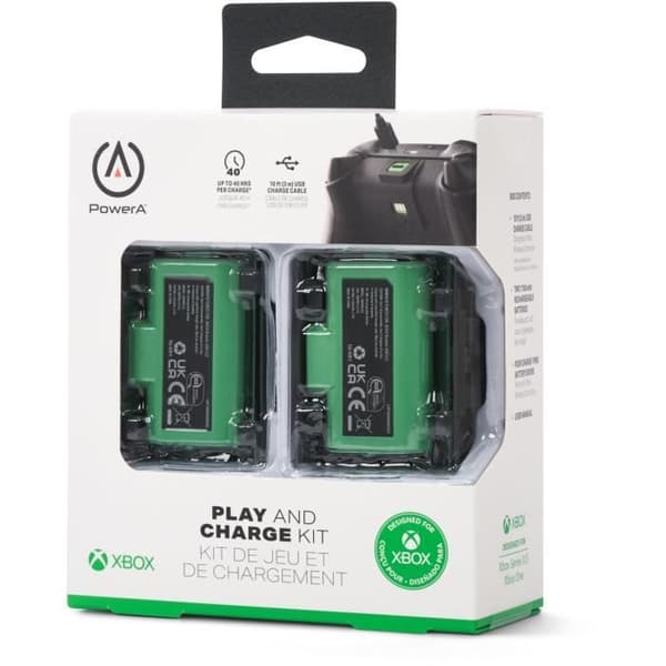 Pelaa ja lataa -sarja - POWER A - XBPW0119-01 - Xbox Series X|S -langattomille ohjaimille - musta