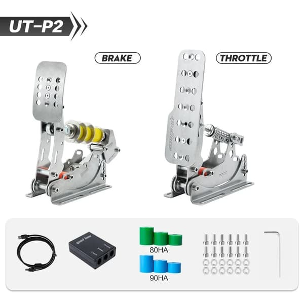 SIMJACK Racing Pedaler, Rustfrit Stål Konstruktion, Kompatibel med Logitech og Thrustmaster,UT-P2