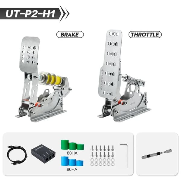 SIMJACK Racing Pedaler, Rustfrit Stål Konstruktion, Kompatibel med Logitech og Thrustmaster,UT-P2-H1