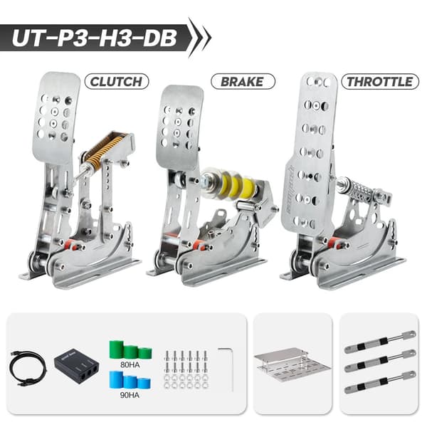 SIMJACK UT Pedaler, Justerbar Styrke, Konstruktion i Rustfrit Stål,UT-P3-H3-DB