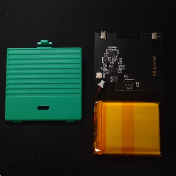 Game Boy genopladeligt batteri, 2600mAh kapacitet, USB-C opladning,Grøn