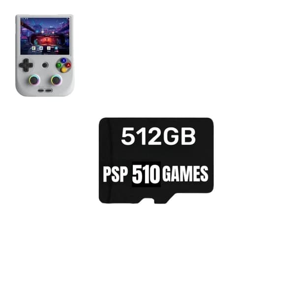 ANBERNIC RG406V Spelkort, 512GB Kapacitet, 80000 Förinstallerade Spel,512G endast 510 PSP