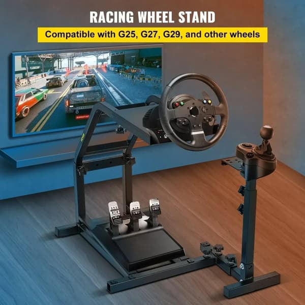 Racer Simulator Ratstang Stativ, Højdejusterbar, Kompatibel med Logitech G29 G27