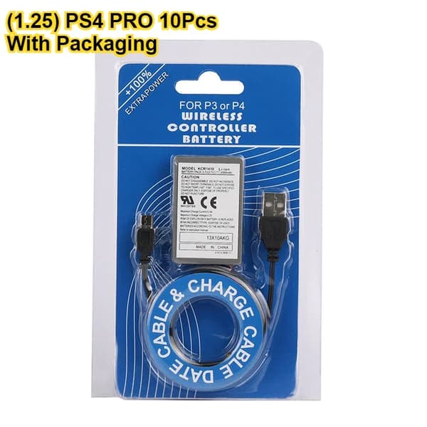 Trådlös kontrollerbatteri, 2000mAh kapacitet, 3.7V spänning, Li-ion typ,(1.25)PS4PRO 10St