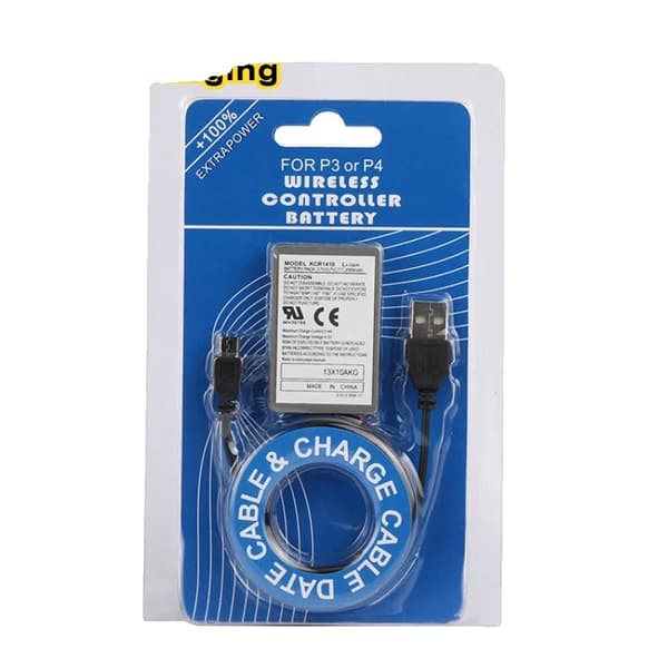 Trådlös kontrollerbatteri, 2000mAh kapacitet, 3.7V spänning, Li-ion typ,(2.0)PS4 10St