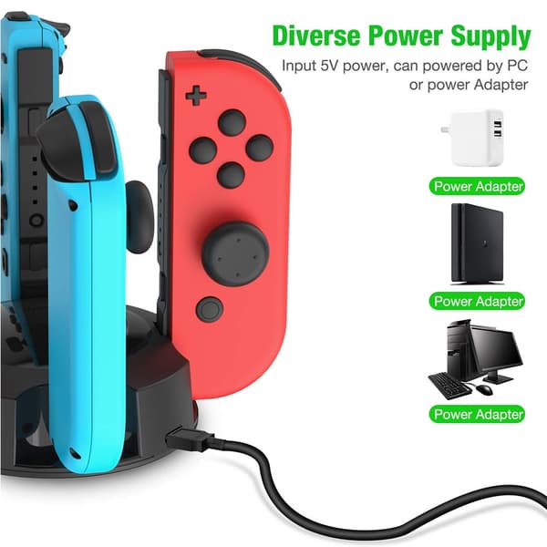 INF Nintendo Switch Joy-Con -latausasema 4 peliohjaimelle