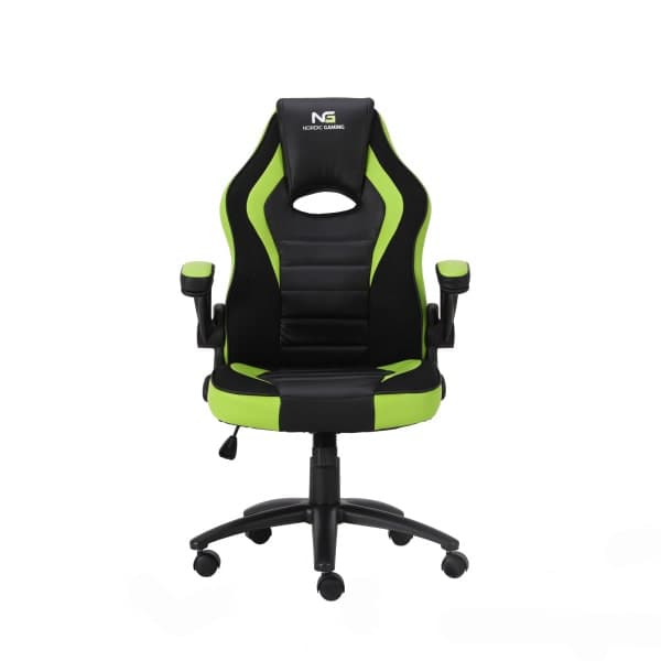 Nordic Gaming Charger V2 Gamer Stol. Forbedret udgave! Sort/Grøn.