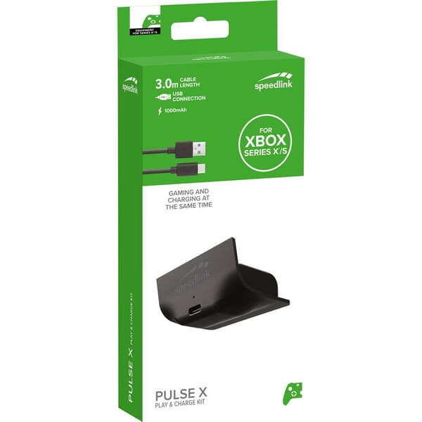 SpeedLink PULSE X Play & Charge Kit Laddningsstation för kontroller Xbox Series, Xbox One S, Xbox Series X
