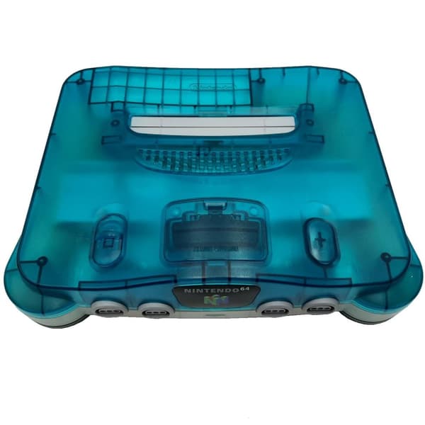 Basenhet Clear White Blue Nintendo 64 (Begagnad)