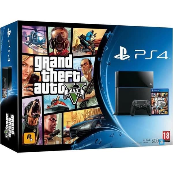 SONY PLAYSTATION 4 500GB + GTA 5 (ps4) ( begagnad, bra skick )