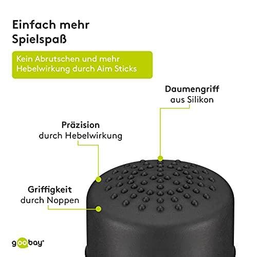 goobay 58382 PS5 / PS4 Controller Stick -kiinnikkeet nupeilla - Lisävarusteet PlayStation 5:lle ja Playstation 4:lle - DualSense-ohjaimen tähtäyssauva