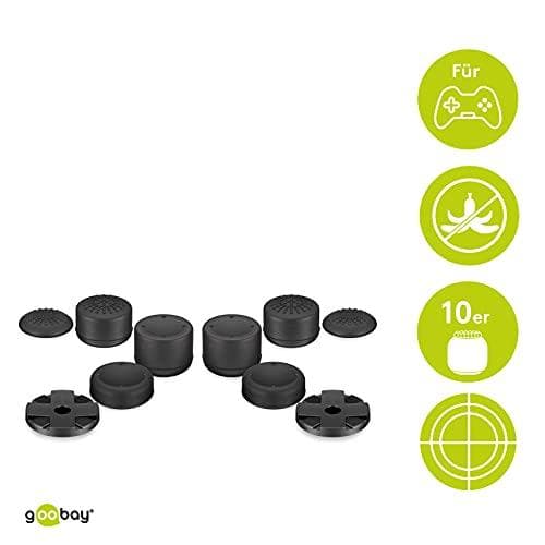 goobay 58382 PS5 / PS4 Controller Stick -kiinnikkeet nupeilla - Lisävarusteet PlayStation 5:lle ja Playstation 4:lle - DualSense-ohjaimen tähtäyssauva