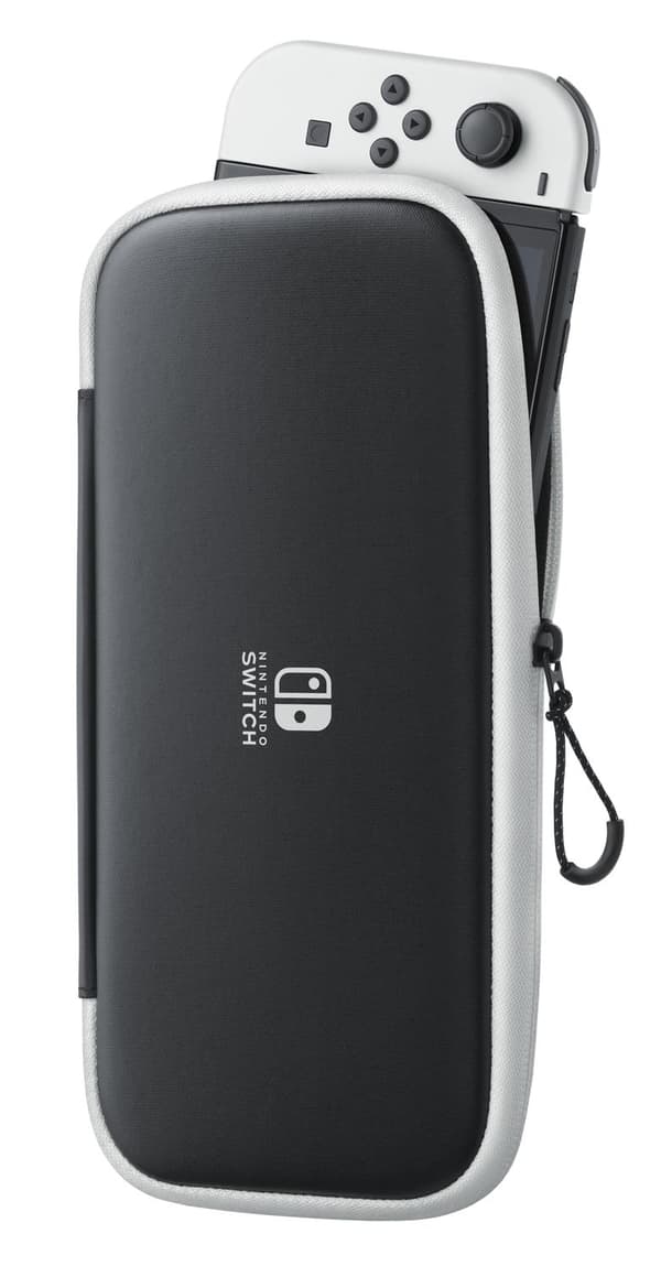 Nintendo Switch & Nintendo Switch OLED-skyddsfodral med skärmskydd - Svart/Vit
