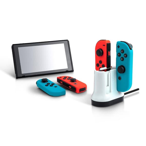 PDP Gaming Joy Con -latausjärjestelmä jopa neljälle ohjaimelle: Valkoinen - Nintendo Switch