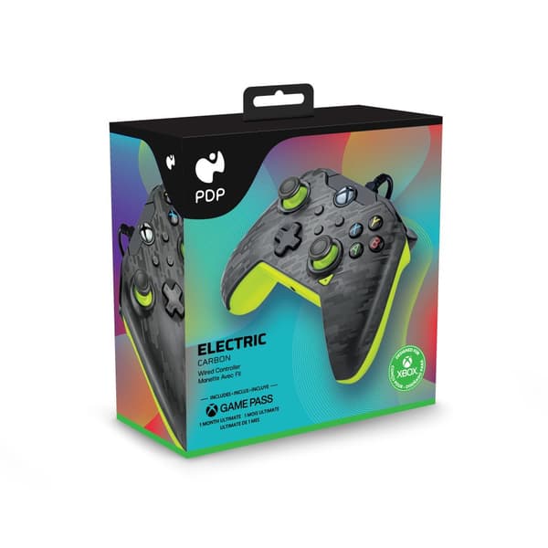 PDP Gaming Wired Xbox Controller - Xbox Series X + S, Xbox One & Windows - Electric Carbon