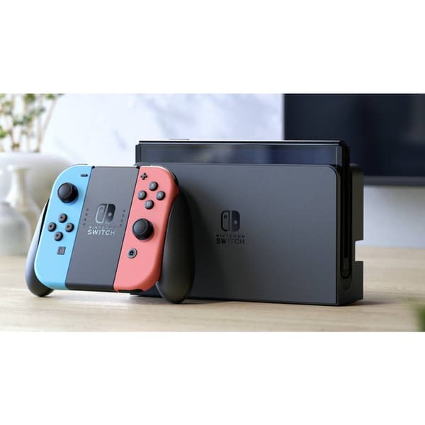 Nintendo Switch OLED-konsol 64 GB Neonröd, Neonblå