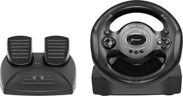 Tracer Rayder 4-in-1 musta ohjauspyörä PC:lle, PlayStation 4:lle, Playstation 3:lle, Xbox Onelle
