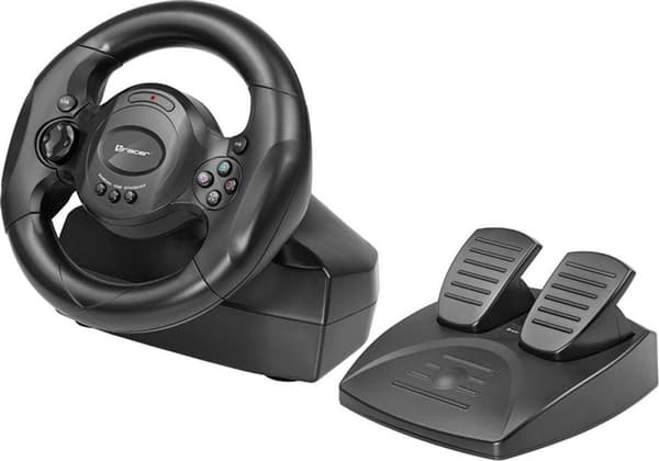 Tracer Rayder 4-in-1 musta ohjauspyörä PC:lle, PlayStation 4:lle, Playstation 3:lle, Xbox Onelle