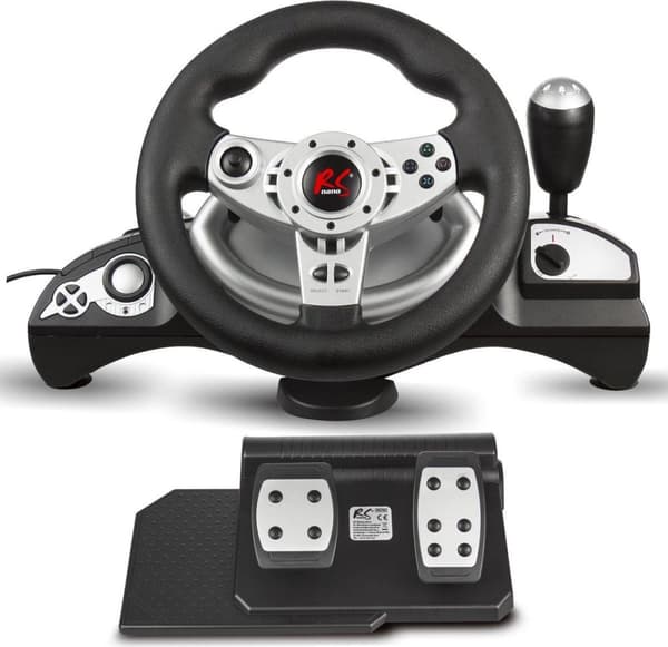 NanoRS RS700 Gaming Controller Svart, Silver USB-ratt Analog / Digital Android, PC, PlayStation 4, Playstation 3, Xbox One